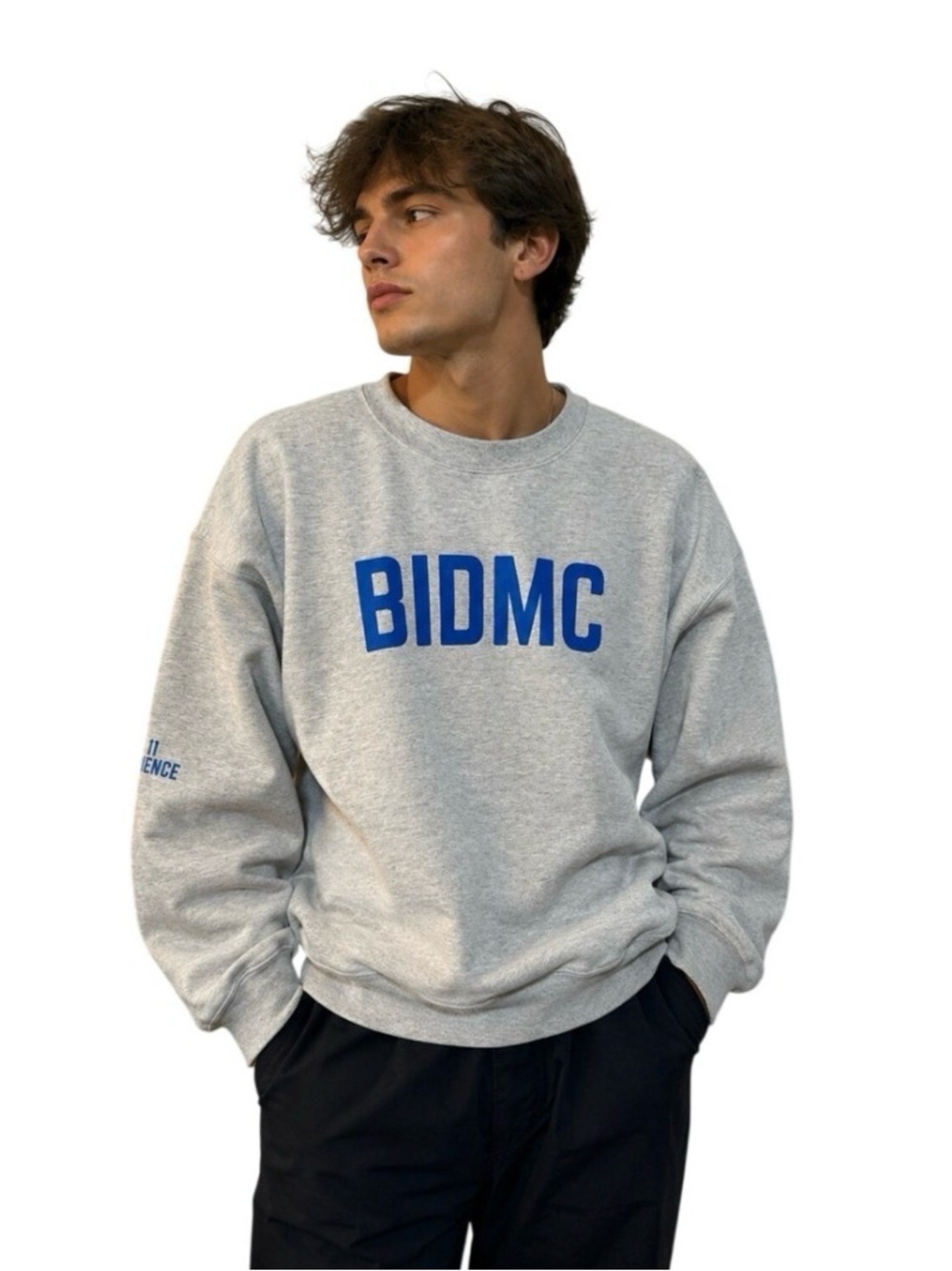 Champion BIDMC RN Sweatshirt XL Gray Pullover Crewneck Fleece Medical Nurse - Picture 1 of 7